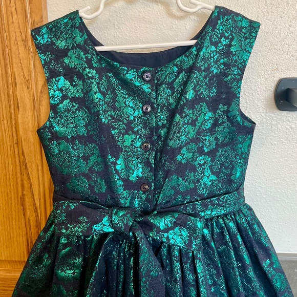 Pippa & Julie Green Metallic Holiday Christmas Party Dress Size 8 - Picture 8 of 9